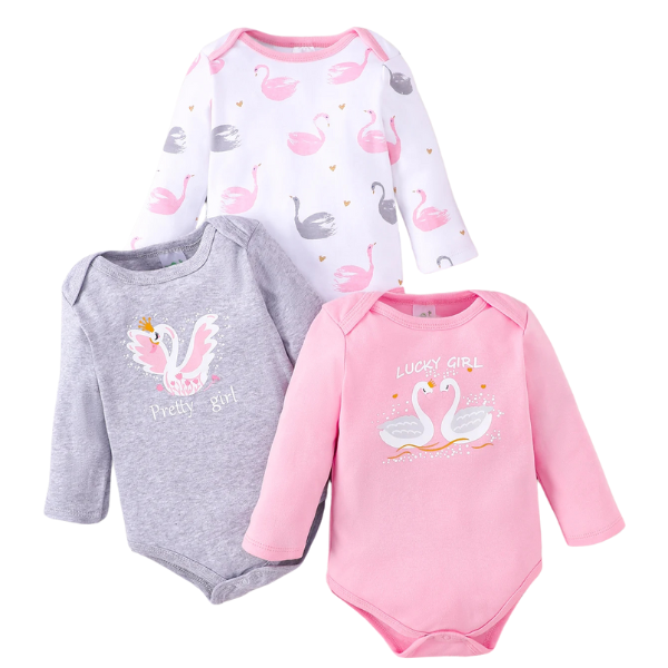 Kit de Body Infantil Feminino com 3 Peças